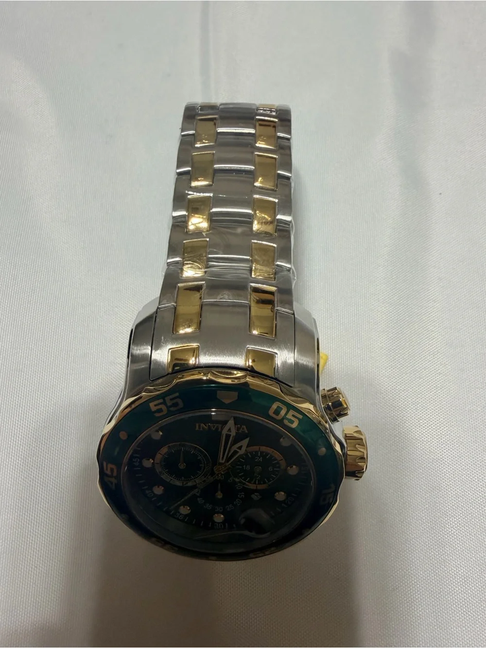 Invicta Pro Diver Scuba Green Dial Two-Tone Chronograph Watch